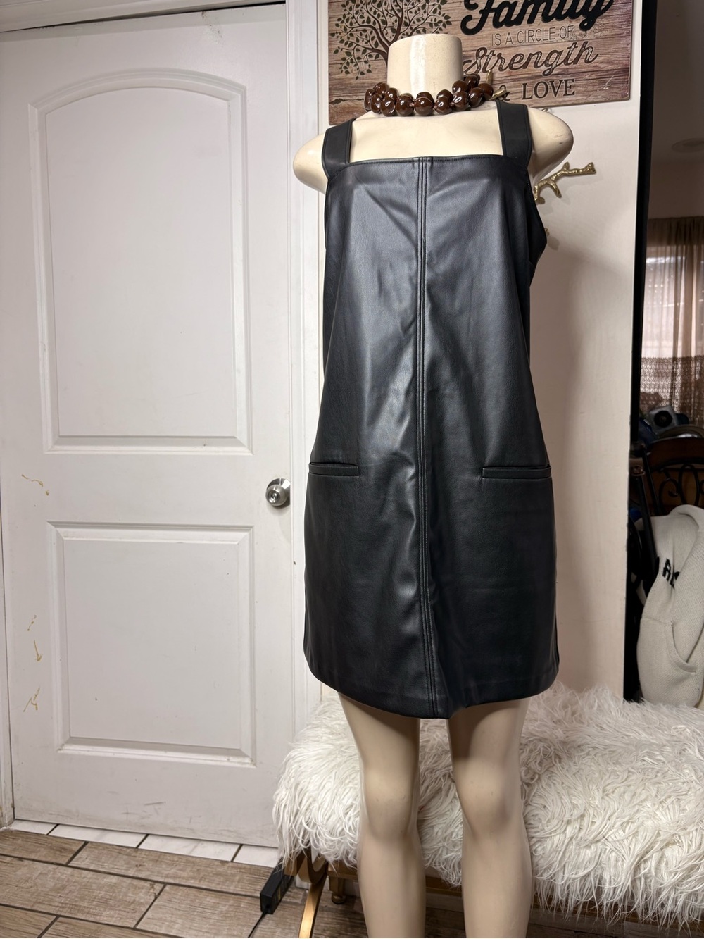Abercrombie and Fitch Faux Leather Dress -medium new no tags